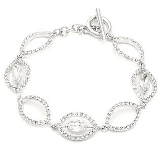 Carolee Silvertone Crystal Pave Oval Link Flex Bracelet Fashion Bracelets