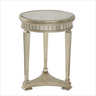 Bassett Mirror Borghese Mirrored Round End Table with Silver   8311 220EC
