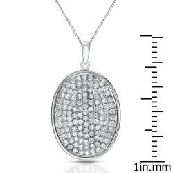 Auriya 14k White Gold 1/2ct TDW Pave Diamond Oval Necklace (G H, I1 I2) Auriya Diamond Necklaces