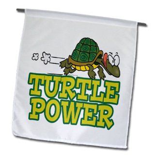 3dRose fl_104435_1 Turtle Power Cute Turtle Cartoon Garden Flag, 12 by 18 Inch  Outdoor Flags  Patio, Lawn & Garden