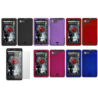 Motorola Droid X Rubberized Case and Screen Protector Cases & Holders