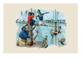 Up the Rigging the Monkeys Ran Wall Decal 32 x 24 in   Wall Decor Stickers  