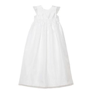 Babys white long applique flower dress
