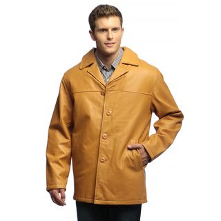 Men's Timber Leather Button front Half coat with Zip out Liner Coats