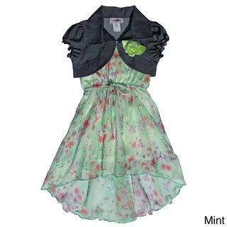 Toddler/ Girls Floral Chiffon Hi Low Dress Set Girls' Dresses