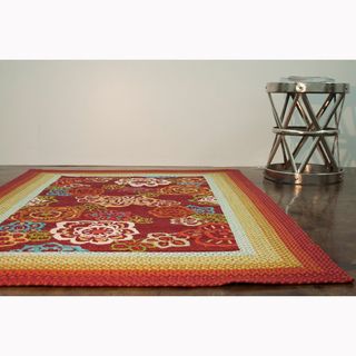 Hand hooked Frontier Red Rug Alexander Home Accent Rugs