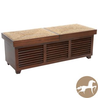 Christopher Knight Home Roderick Weave Top Mahogany Storage Ottoman Coffee Table Christopher Knight Home Ottomans