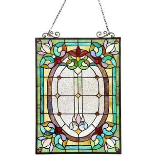 Tiffany Style Victorian Floral Window Panel Stained Glass Panels