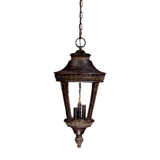 Hanging Lantern 3 light Outdoor Black coral Clear glass Light Fixture Other Outdoor Lighting