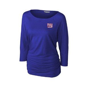 Cutter & Buck New York Giants Womens Infield Dolman Three Quarter Sleeve Tri Blend T Shirt   Royal Blue  Sports Fan Apparel  Sports & Outdoors