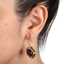 Isabella Collection Black Ruthenium Purple Glass and CZ Earrings Palm Beach Jewelry Crystal, Glass & Bead Earrings