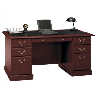 Bush Saratoga Executive Home Office Wood Managers Desk in Cherry   EX45666 03K