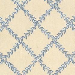 Hand hooked Trellis Ivory/ Light Blue Wool Rug (3'9 x 5'9) Safavieh 3x5   4x6 Rugs