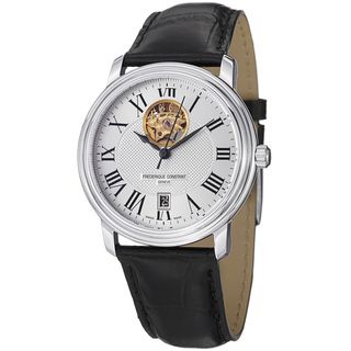 Frederique Constant Men's 'Classics' Silver Dial Leather Strap Watch Frederique Constant Men's More Brands Watches