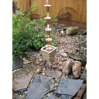 Stanwood Rain Chain Bell/Cup Shaped Copper Rain Chain, 8 Feet  Large Rain Chain  Patio, Lawn & Garden