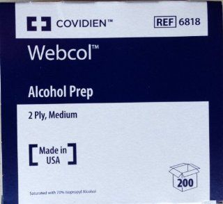 Kendall/Covidien Alcohol Prep Pads   #6818   1/Box of 200 Health & Personal Care