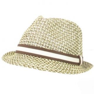 New Vented Weave Stingy Braid Fedora Trilby Hat Brown   Large / Extra Large at  Mens Clothing store