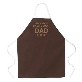 Attitude Apron Really Cool Dad Apron, Brown, One Size Fits Most   Kitchen Aprons