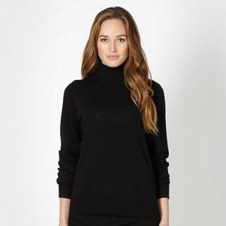 The Collection Black stretch roll neck jumper