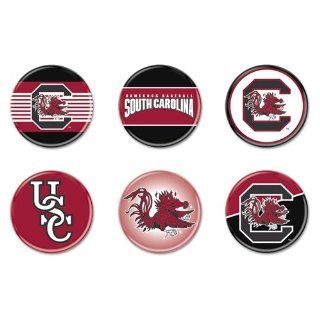 South Carolina Gamecocks Official NCAA 1.75" Button Set 6 Pack  Sports Related Pins  Sports & Outdoors