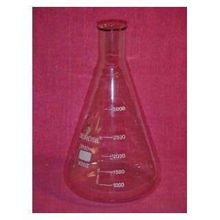United Scientific FG4980 3000 Borosilicate Glass Narrow Mouth Erlenmeyer Flask, 3000ml Capacity