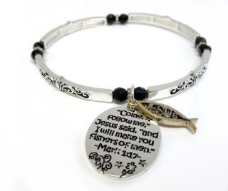 Bible Verse and Jesus Christian Bracelet   "Come follow me", Jesus said, "and I will make you fishers of men." Mark 117 Jewelry