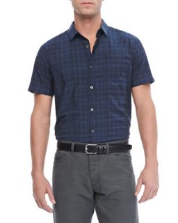 Mens Emer S Short Sleeve Shirt in Rockton, Eclipse Multi   Theory   Eclipse