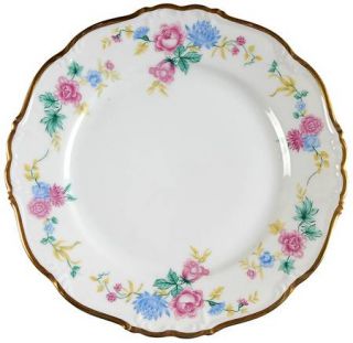 Edelstein Dresden Garland Salad Plate, Fine China Dinnerware   Multicolor Floral