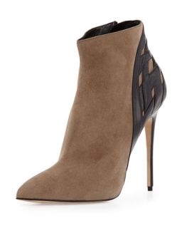 Woven Back Pointy Bootie   Alejandro Ingelmo   Taupe (40.0B/10.0B)