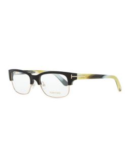 Mens Optical Wire Frame Glasses, Black   Tom Ford   Black