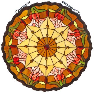 Tiffany Style Tulips 24 inch Stained Glass Window Panel