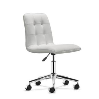 dCOR design Mid Back Leather Scout Leatherette Office Chair 205770 Finish White