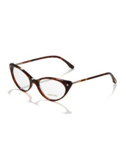 Cat Eye Fashion Glasses, Vintage Havana   Tom Ford   Vntg havna/Rse gl