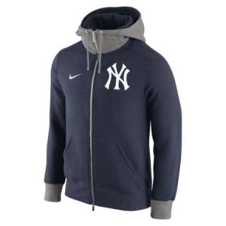 Nike Logo Blended Full Zip 1.4 (MLB Yankees) Mens Hoodie   BLUE