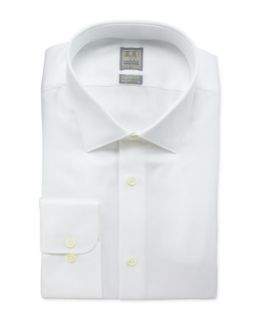 Mens Diagonal Twill Dress Shirt, White   Ike Behar   White (16L)