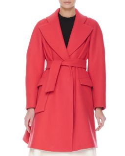 Womens Flap Pocket Robe Coat   Mantu   Red (40/4)