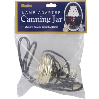 Canning Jar Lamp Adapter 1/pkg Zinc, Small Mouth, Brown Cord