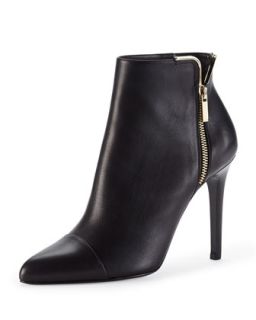 Leather Side Zip Ankle Boot, Black   Lanvin   Black (38.0B/8.0B)