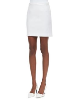 Womens Ponte Skirt with Pleated Back, White   No.21   White (44/8)