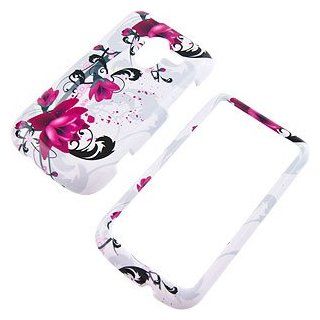 Purple Flowers White Protector Case for ZTE Avid 4G N9120 Cell Phones & Accessories
