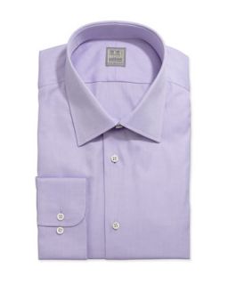 Mens Textured Dress Shirt, Purple   Ike Behar   Red (17 1/2 XL)