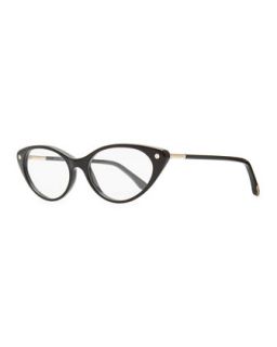 Stud Temple Cat Eye Fashion Glasses, Black   Tom Ford   Black