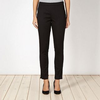 Principles Petite by Ben de Lisi Petite designer black jacquard smart trousers