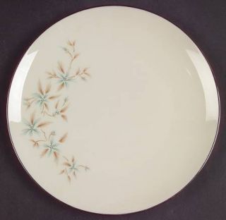 Lenox China Wyndcrest Salad Plate, Fine China Dinnerware   Blue Flowers, Taupe L