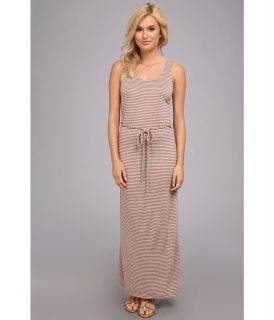 Ninety Thin Stripe Racerback Dress w/ Belt Womens Dress (Tan)