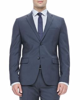 Mens Notched Lapel Sport Coat, Blue/Gray   Theory   Grey (36)