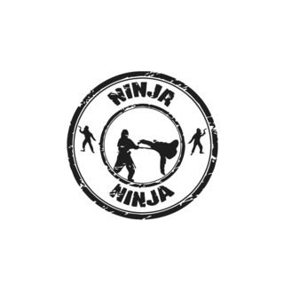 Vsgraphics Llc Ninja School Seal Vinyl Wall Art Black Size Medium
