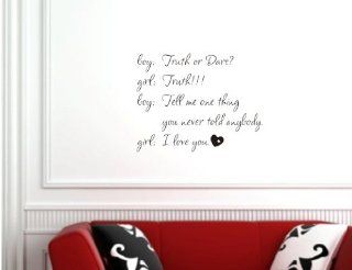 Boy and Girl Truth or Dare funny cute adorable Vinyl wall art Inspirational quotes and saying home decor decal sticker   Wall Banners
