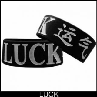 Luck Asian Symbols Designer Rubber Saying Bracelet #53 Clothing