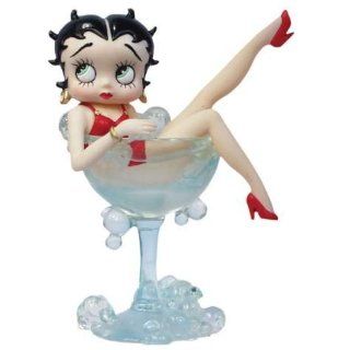 3.75 inch Betty Boop Saying Cheers, Betty In a Wine Glass Figurine   Collectible Figurines